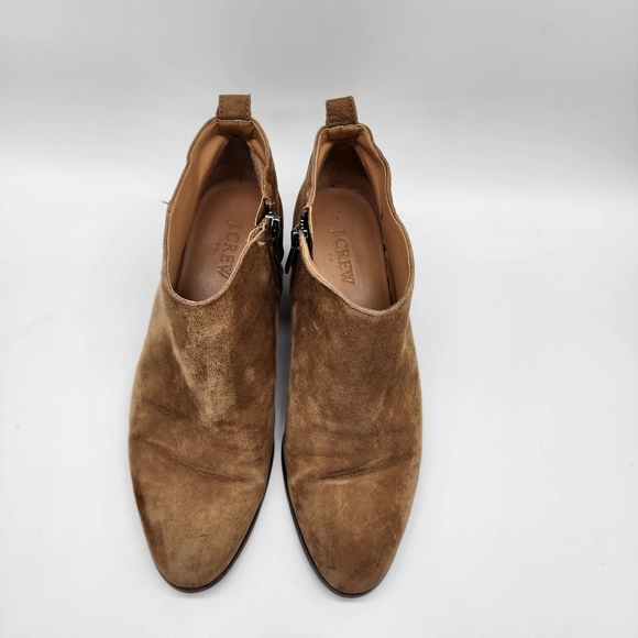 J. Crew Sawyer Suede Leather Ankle Booties Tan Size Women's 7.5 - Picture 3 of 11